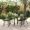 vidaXL Set de masă pentru grădină 5 pcs Negru Rattan poli 3379199