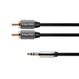 Cablu Kruger&amp;amp;Matz, Jack 3.5 mm - 2 x RCA, 1.8 m, Negru