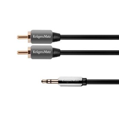 Cablu Kruger&amp;amp;amp;Matz, Jack 3.5 mm - 2 x RCA, 1.8 m, Negru foto