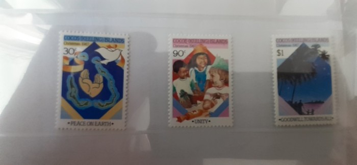 Cocos-Craciun 1987 ,arta,pictura- serie completa, nestampilat -MNH (W1)