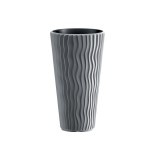 Ghiveci Decorativ Inalt Gri Rotund Prosperplast Sandy 29.7x53.1cm Plastic Interior/Exterior