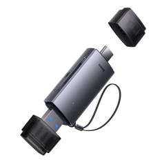 Cititor Card USB / USB-C Baseus Lite, SD - microSD, Gri WKQX060113 foto