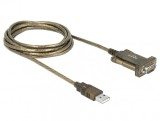 Adaptor USB la Serial DB9 RS-232 Prolific cu indicator LED, Delock 64073