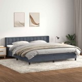 vidaXL Pat box spring cu saltea, gri &icirc;nchis, 180x210 cm, catifea 3318460