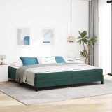 Cumpara ieftin Pat cu arcuri cu saltea Verde inchis 200 x 200 cm tesatura