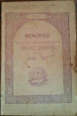 ANDREI SAGUNA - MEMORII ARHIEPISCOP MITROPOLIT 1846-1871 {1923} foto