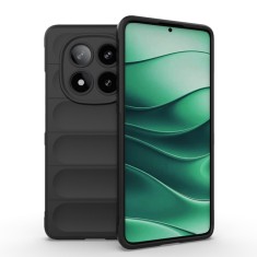 Husa antisoc pentru xiaomi redmi note 14 pro - margini anti-alunecare - shield - negru foto