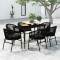 Gossi set de servit masa pentru gradina, 7 piese, negru