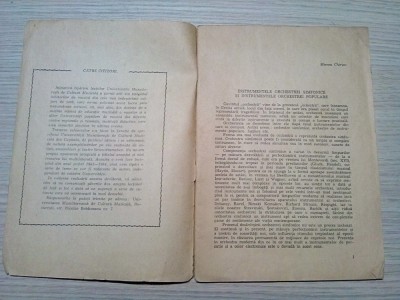 INSTRUMENTELE ORCHESTEI SIMFONICE SI POPULARE - Mircea Chiriac - 1963, 38 p. foto