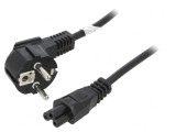 Cablu Alimentare 3m Negru IEC C5 la CEE 7/7 Unghiular, Goobay