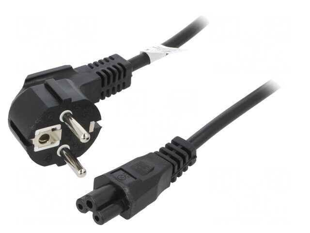 Cablu Alimentare 3m Negru IEC C5 la CEE 7/7 Unghiular