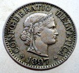 E.229 ELVETIA 10 RAPPEN 1897 B