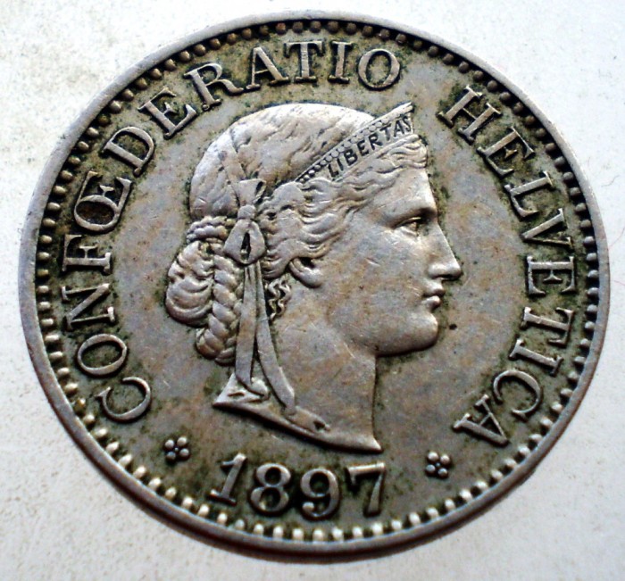 E.229 ELVETIA 10 RAPPEN 1897 B