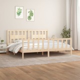 Cumpara ieftin Cadru de pat cu tăblie 200x200 cm, lemn masiv de pin