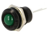 Lampă LED Verde Convex &Oslash;12mm pentru PCB