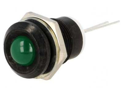 Lampă LED Verde Convex &amp;Oslash;12mm pentru PCB foto