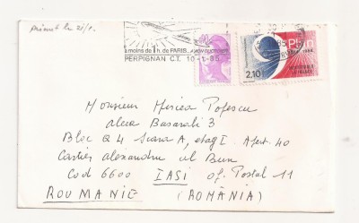 FD1 - Plic Circulat international Franta - Romania (Iasi ) , 1985 foto