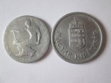 Ungaria Lot 2 monede:50 Filler 1948 + 1 Pengo 1941, Europa, Aluminiu, Circulata