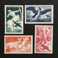 Franta 1946 - Posta Aeriana, serie nestampilata cu sarniere