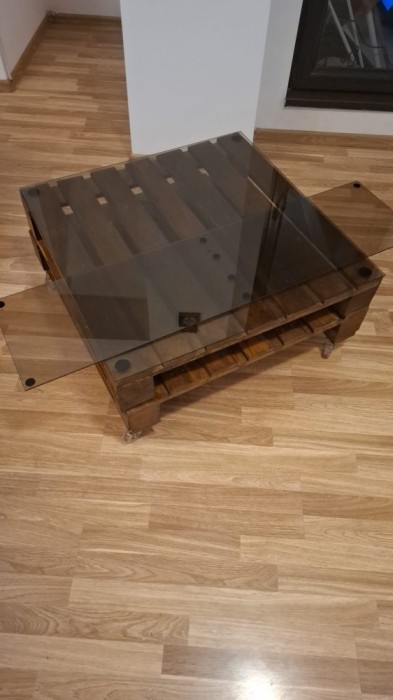 Mobilier paleti geam/masa palet roti + geami/comoda tv/raft paleti