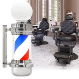 Lampă iluminată Barber Pole pentru barber shop argintiu 68 cm