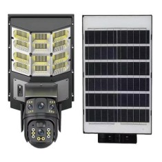 Lampa stradala solara fara fir, impermeabila, cu sfera, supraveghere de inalta definitie, cu telecomanda, camera WiFi, inteligent si interfon vocal bi