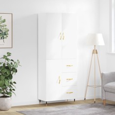 vidaXL Dulap &icirc;nalt, alb, 69,5x34x180 cm, lemn compozit