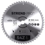 Disc circular Strend Pro TCT 350x3.6x30 mm, 54 dinti, pentru lemn (placute vidia)