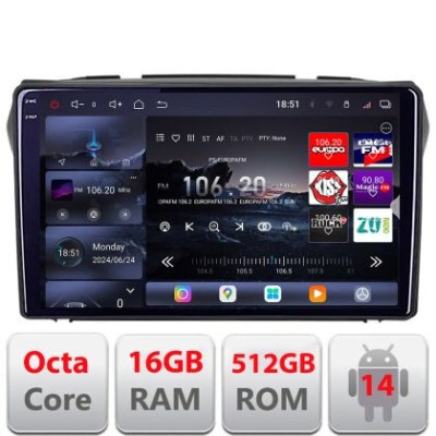 Navigatie Suzuki Alto 2009-2016 Android radio gps internet 8 core QLED 2K 16+512 360 Edotec CarStore Technology foto