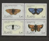 Aland (Finlanda) 1994 - Fluturi, fauna, serie neuzata