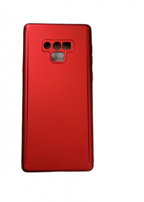 Husa protectie 360 fata + spate + folie silicon Samsung Note 9 , Rosu foto