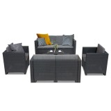 Set mobilier de grădină City Big cu 6 locuri, grafit