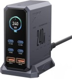 Cumpara ieftin Statie Incarcare GaN iSEN HW186, 240W, 6 Porturi, 4 USB-C PD3.1 + 2 USB-A QC3.0, Display LED, Incarcare Rapida Laptop, Telefon si Tableta