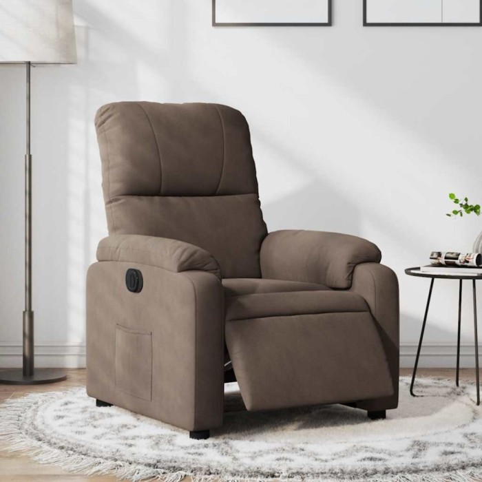 vidaXL Fotoliu rabatabil electric, maro, microfibră 3204914