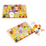 Set vanzator inghetata din lemn pentru copii, joc de rol, 27 piese, varsta 18 luni+, marca Homelux