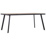 Cumpara ieftin Masă de bucătărie, natural și negru, 200x100x75 cm, MDF