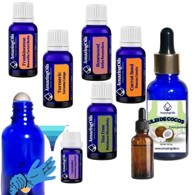 SET cadou cu uleiuri esentiale INGRIJIRE PIELE-6 uleiuri esentiale-80 ml foto