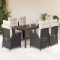 vidaXL Set mobilier de grădină cu perne, 7 piese, negru, poliratan 3213318