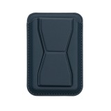 Card pocket Universal Kwmobile pentru telefoane, Albastru inchis, Piele ecologica, KWM0000199F004C