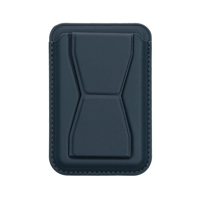 Card pocket Universal Kwmobile pentru telefoane, Albastru inchis, Piele ecologica, KWM0000199F004C foto