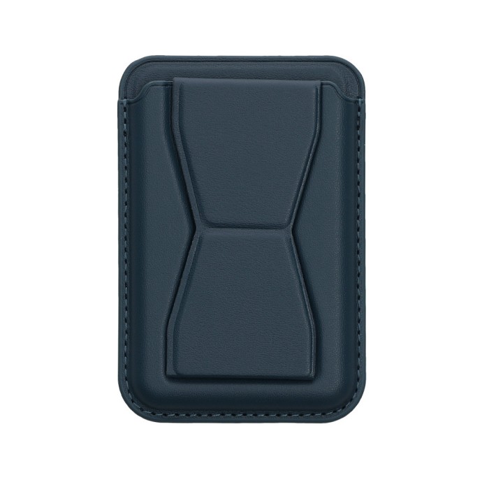 Card pocket Universal Kwmobile pentru telefoane, Albastru inchis, Piele ecologica, KWM0000199F004C