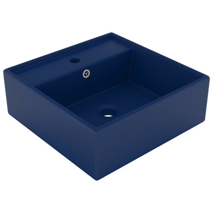 vidaXL Chiuvetă lux preaplin albastru mat 41x41cm ceramică pătrat 146946