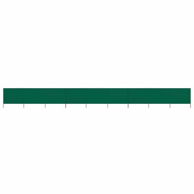 vidaXL Paravan anti-v&amp;acirc;nt cu 9 panouri, verde, 1200 x 160 cm, textil foto