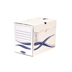 Cutie Arhivare Documente A4 Fellowes Bankers Box, Capac Pliabil, 250x197x325 mm, 100% Reciclabil, Alb, Cutie pentru Documente, Cutie Carton pentru Doc