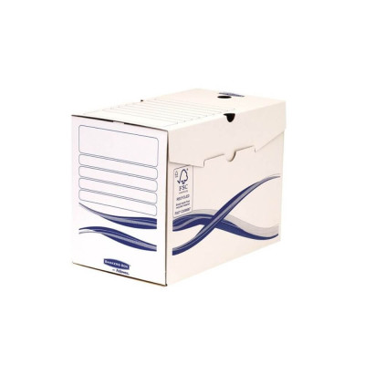 Cutie Arhivare Documente A4 Fellowes Bankers Box, Capac Pliabil, 250x197x325 mm, 100% Reciclabil, Alb, Cutie pentru Documente, Cutie Carton pentru Doc foto