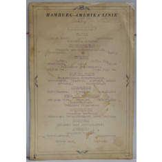 HAMBURG - AMERIKA LINIE , MENIUL DE PE VASUL &#039;&#039; LEVERKUSEN &#039;&#039; , MASA DE SEARA , 1937