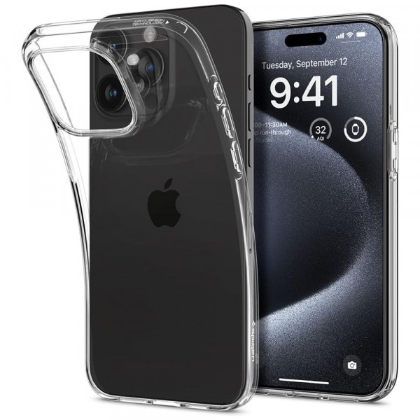 Husa pentru Apple iPhone 15 Pro Max, Spigen, Liquid Crystal, Transparenta