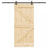 Ușă glisantă cu set de feronerie 95x210 cm, lemn masiv de pin