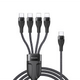 Cumpara ieftin Cablu Type-C la 2 x Lightning, 2 x Type-C, 1.2m, 4A Yesido (CA110) Negru