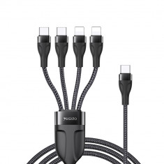 Cablu Type-C la 2 x Lightning, 2 x Type-C, 1.2m, 4A Yesido (CA110) Negru